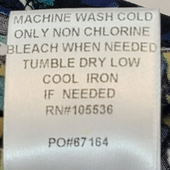 Travel Smith Top, Women S, Blue, Tan, Black Abstract Print, SS, Polyester, EUC - Picture 8 of 12